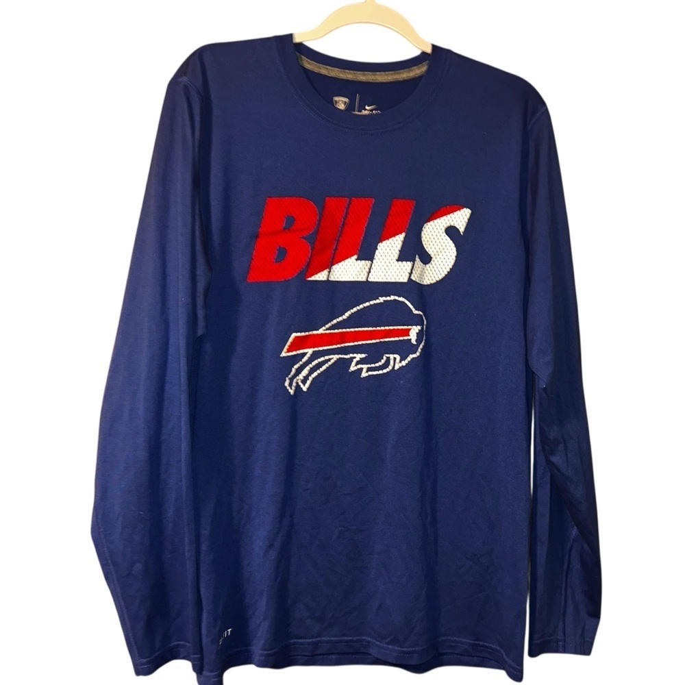 Men nike Nfl buffalo bills blue long tshirt mediim M